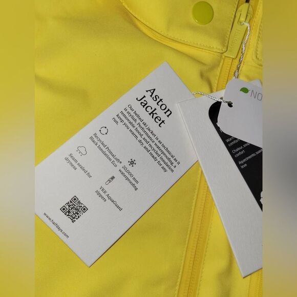 Halfdays Aston Jacket Belted Ski Jacket Yellow XS Waterproof NWT - Picture 3 of 8